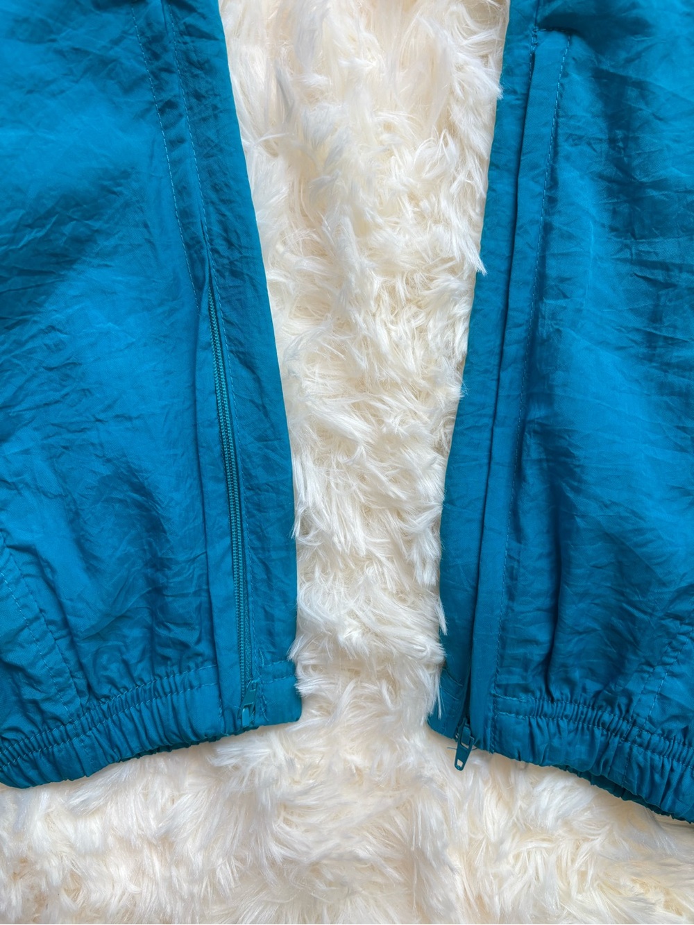 Reebok Vintage 90s Teal Nylon Track Pants Windbreaker Joggers Size S - Picture 5 of 6